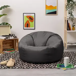 Veeva Classic Indoor Outdoor Bean Bag Slate Grey Bean Bag Chair