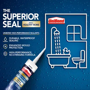 UniBond Triple protect White Silicone-based Bathroom & kitchen Sanitary sealant, 300ml