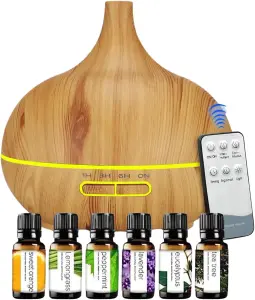 Trendi Essential Oil Diffuser Mist Humidifier Ultrasonic Vaporizer (Natural Wood Grain)