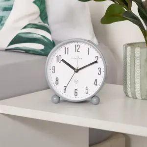 Mantle Wall Clock Home Decor Small Bedroom Kitchen Living Room Quartz, Grey