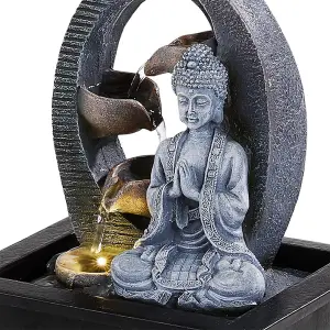 Tabletop Buddha Water Fountain Decor with Lights