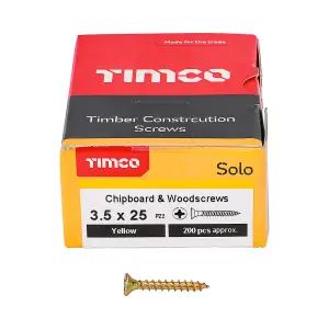 TIMCO Solo Countersunk Gold Woodscrews - 3.5 x 25 (200pcs)