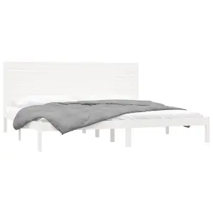 Berkfield Bed Frame White Solid Wood 200x200 cm