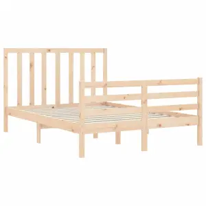 Berkfield Bed Frame with Headboard Small Double Solid Wood