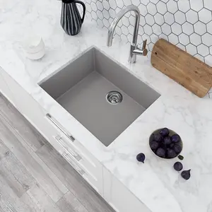 Astini Scuti 1.0 Large Bowl Grey SMC Synthetic Inset/Undermount Kitchen Sink