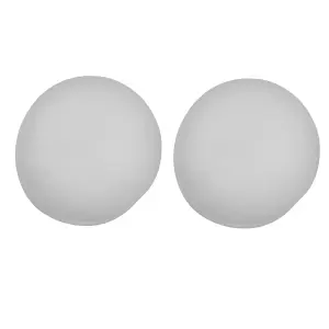 White Painted Wood Round Door knob (Dia)56.55mm, Pair