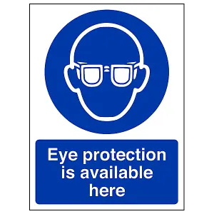 Eye Protection Available Here PPE Sign - Adhesive Vinyl 150x200mm (x3)