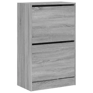 Berkfield Shoe Cabinet Grey Sonoma 60x34x96.5 cm Engineered Wood