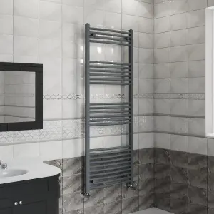 Right Radiators 1600x600 mm Curved Heated Towel Rail Radiator Bathroom Ladder Warmer Anthracite