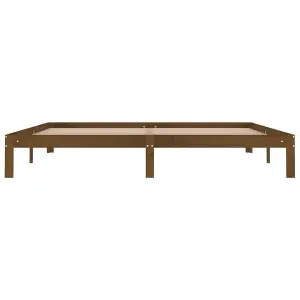 Berkfield Bed Frame Honey Brown Solid Wood Pine 200x200 cm