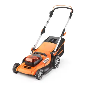 LawnMaster 48V 46cm Cordless Lawnmower with 2x Spare Batteries and Rear Roller - 2 Year Guarantee