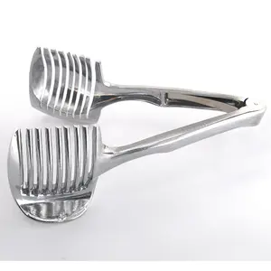 Perfect Slicer Tool - Aluminium Gripping Tong with Cutting Guide Aid for Slicing Fruit, Vegetables, Boiled Eggs, Meat Joints