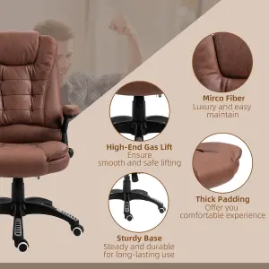 Vinsetto Office Chair w/ Heating Massage Points Relaxing Reclining Brown