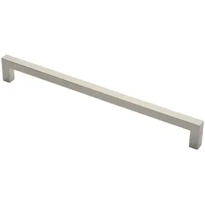 Square Mitred Door Pull Handle 469 x 19mm 450mm Fixing Centres Satin Steel