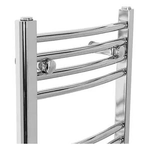 Right Radiators Electric Heated Towel Rail Radiator Curved Pre-filled Designer Ladder Warmer Chrome 700x400 mm