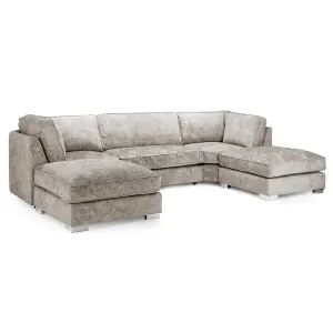 Bishop U-Shape Fabric 5 Seater Sofa Alaska Fabric Truffle Full Back