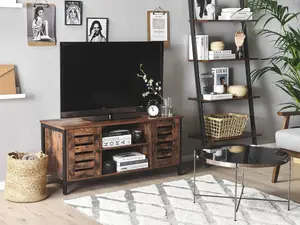 Beliani Industrial TV Stand Dark Wood VILSECK