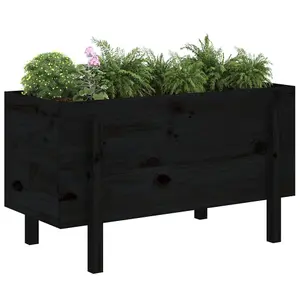 Berkfield Garden Raised Bed Black 101x50x57 cm Solid Wood Pine