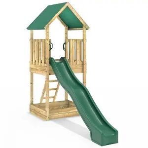 Rebo Modular Wooden Climbing Frame Adventure Playset - Tower Canvas Roof