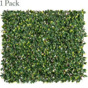 Expandable Artificial Trellis Laurel Leaf Garden Privacy Fence 1m x 2m Christow