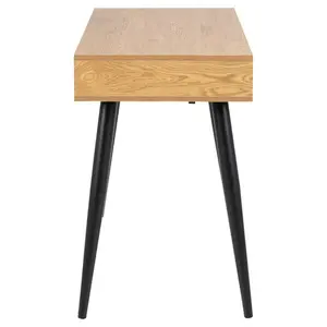 Casson Metal Base Writing Desk Oak/Black