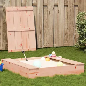 Berkfield Sandpit with Cover 111x111x19.5 cm Solid Wood Douglas