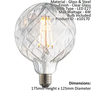 LED Filament Lamp Bulb Clear Glass 4W LED E27 Warm White Groove Bulb