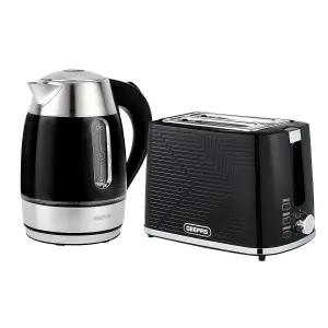 Geepas 1.7L Illuminating Electric Kettle & Opus 2 Slice Bread Toaster Combo Set