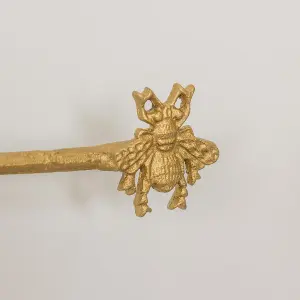 Melody Maison Set of 2 Antique Gold Metal Bumblebee Curtain Tie Backs