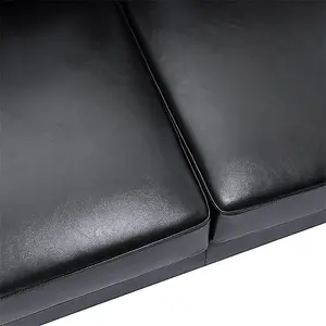 Baltic Faux Leather Corner Sofa In Black