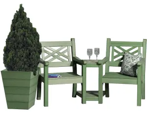 Winawood Speyside Wood Effect Love Seat - Duck Egg Green