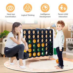 Costway 4-in-A Row Jumbo Indoor Outdoor Family Connect Game w/Basketball Hoop