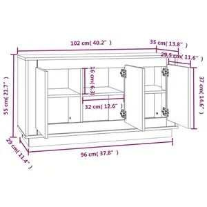 Alpen Home Sideboard Sonoma Oak 102X35x55 Cm Engineered Wood White