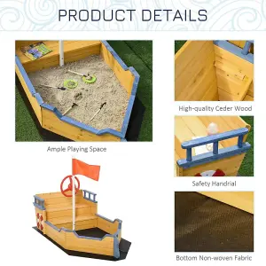 Sand pit Kids Children Sandpit Wooden Pirate Ship