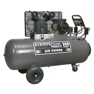 Sealey Air Compressor 200L Belt Drive 3hp with Front Control Panel SAC3203B