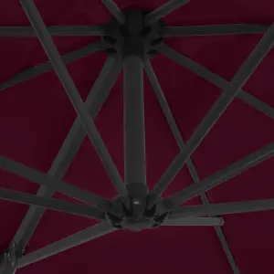 Berkfield Cantilever Umbrella with Steel Pole Bordeaux Red 250x250 cm