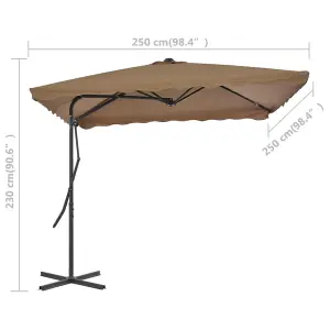 Berkfield Outdoor Parasol with Steel Pole 250x250 cm Taupe