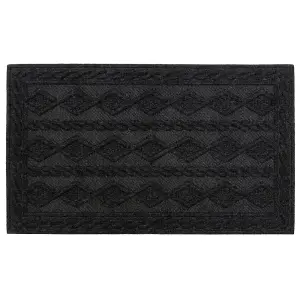 JVL Knit Rubber Backed Indoor Doormat, 45x75cm, Charcoal