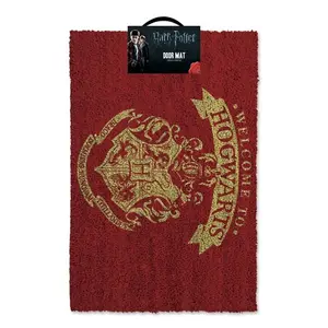 Harry Potter Welcome To Hogwarts Door Mat Brown/Cream (One Size)