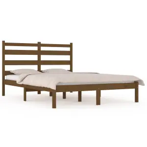 Berkfield Bed Frame Honey Brown Solid Wood Pine 200x200 cm