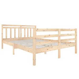 Berkfield Bed Frame Solid Wood 140x200 cm 4FT6 Double