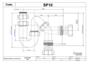 McAlpine SP10 1" 75mm Water Seal Tubular Swivel All One Trap