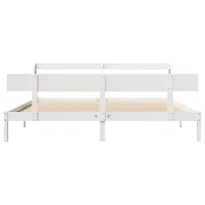 Berkfield Bed Frame without Mattress White 200x200 cm Solid Wood Pine