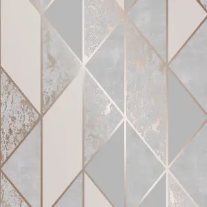 Superfresco Milan Rose gold effect Geometric Smooth Wallpaper