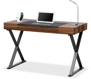 Centurion Supports ADONIS Walnut and Matte Black Legs Ergonomic Home Office Luxury Computer Desk