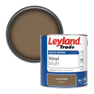 Leyland Trade Vinyl Matt Walls & Ceilings Emulsion Paint Cocoa Delight (PPG1078-6) 2.5L