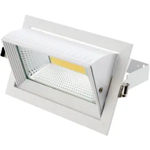 Fully Adjustable Recessed Ceiling Downlight - 35W Cool White LED - Matt White