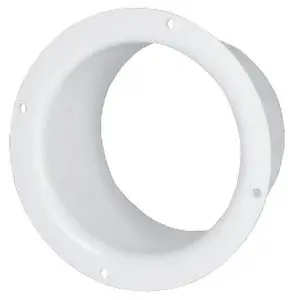 125mm Diameter White Plastic Ventilation Ducting Pipe Wall Plate Spigot