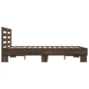 Berkfield Bed Frame without Mattress Brown Oak 135x190 cm Double