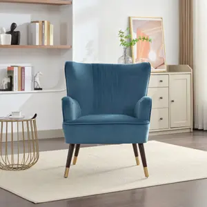 Madison Velvet Fabric Accent Chair - Teal